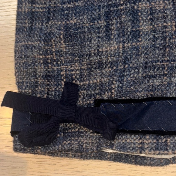 Prada Blue and Tan Wool Pencil Skirt - Picture 12 of 17